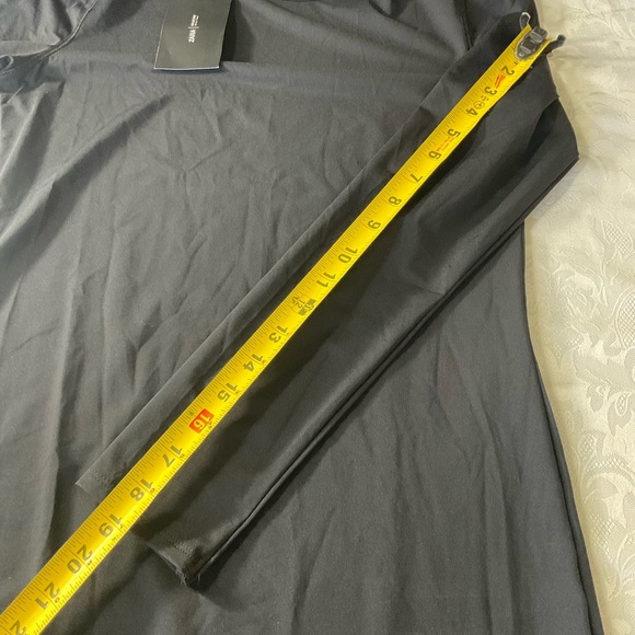 ZARA Women's Basic Poly Blend Black 3/4 Sleeve Crew Neck Dress Size Large - Picture 9 of 9